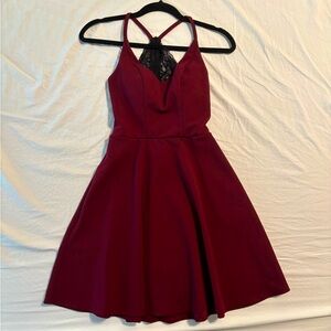 Speechless Maroon Dress with Lace Back